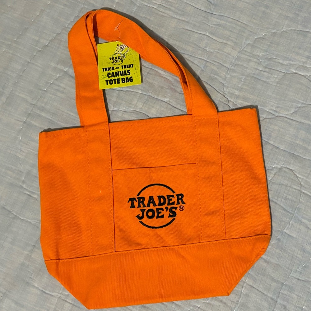 🎃🔥Trader Joe's Orange Canvas Tote Bag